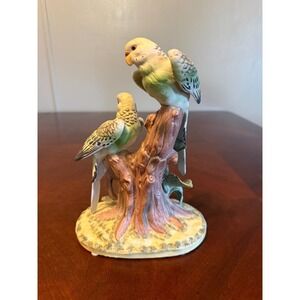 Royal Crown Parakeets Porcelain Bird Figurine Vintage Arnot Imports 1984